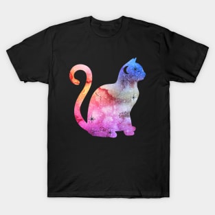 Colorful Galaxy Cat T-Shirt